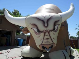 bull shape advertising inflatables for rent in Chico